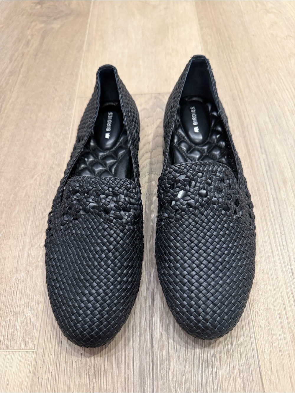 NWOT Birdies Black Woven Slip-On Loafers